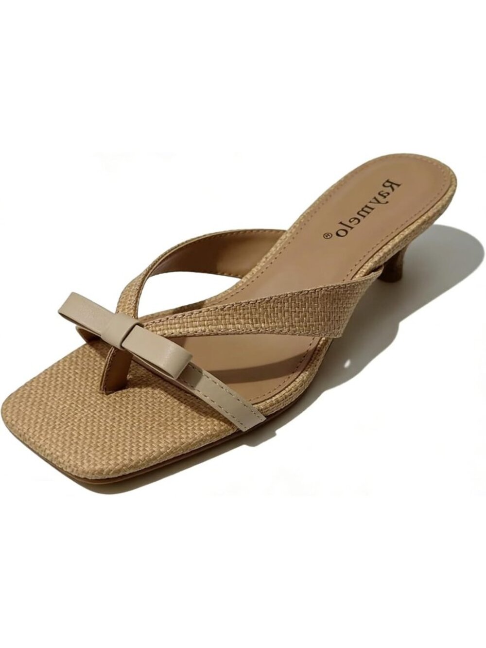 Women's Wood Grain PU Slip-On Open Toe Party And Summer Wear Heeled Sandals